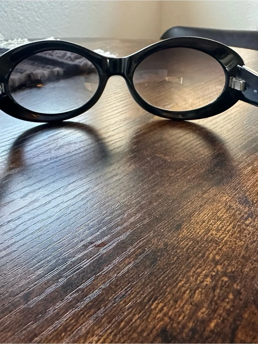 Missoni Black Oval Sunglasses with Patterned Temples